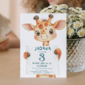 Schattigee Baby Giraffe en teken verjaardagsfeestj Kaart