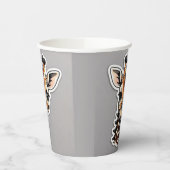 Schattigee Baby Giraffe gezicht Papieren Bekers (Links)