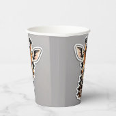 Schattigee Baby Giraffe gezicht Papieren Bekers (Rechts)