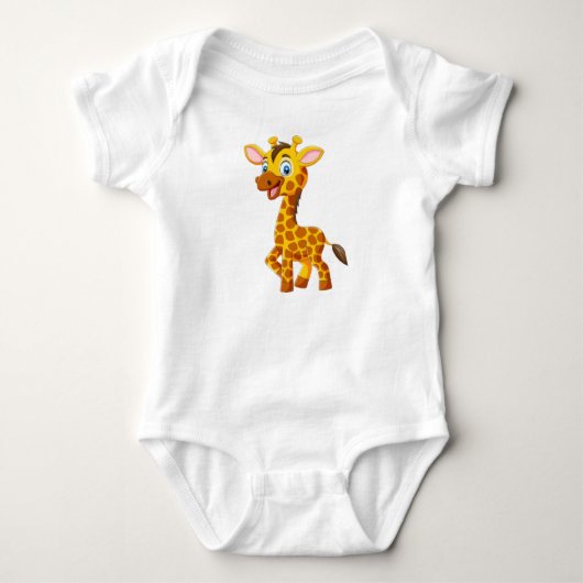 Schattigee Baby Giraffe Glimlachende Cartoon-35280 Romper (Voorkant)