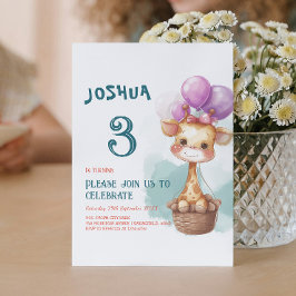 Schattigee Baby Giraffe I Balloons Kids verjaardag Kaart