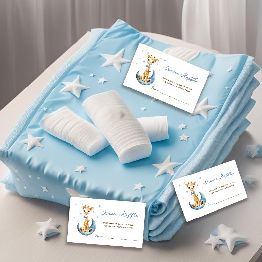 Schattigee Baby Giraffe Jongen Baby shower Luier R Informatiekaartje