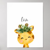 Schattigee Baby Giraffe kinderkamer Poster (Voorkant)