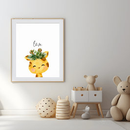 Schattigee Baby Giraffe kinderkamer Poster