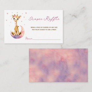 Schattigee Baby Giraffe Meisje Baby shower Luier R Informatiekaartje
