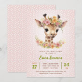 Schattigee Baby Giraffe Meisje Wild Safari Douche  Kaart (Voorkant / Achterkant)