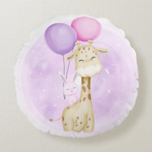 SCHATTIGEE BABY GIRAFFE MET BALLONNEN SLAPEN OLIFA ROND KUSSEN