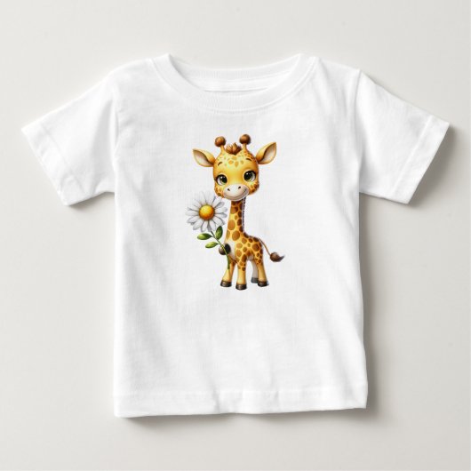 Schattigee Baby Giraffe met Daisy Flower-88681 (Voorkant)