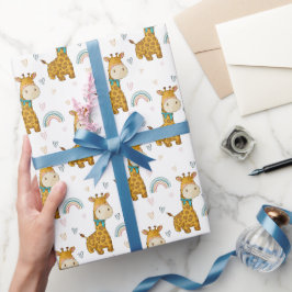 Schattigee Baby Giraffe met een nek-stropdas Cadeaupapier