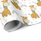 Schattigee Baby Giraffe met een nek-stropdas Cadeaupapier (Rol Hoek)