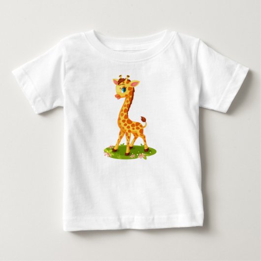 Schattigee Baby Giraffe op Grass Cartoon (Voorkant)