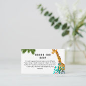 Schattigee Baby Giraffe Safari Boeken Aanvraag voo Informatiekaartje (Staand voorkant)