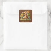 Schattigee baby giraffe tekst toevoegen vierkante sticker (Tas)