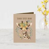 Schattigee baby giraffe tekst toevoegen voor elk d kaart (Gele Bloem)