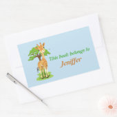 Schattigee Baby Giraffe Terug naar School Rechthoekige Sticker (Envelop)