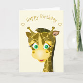Schattigee Baby Giraffe Verjaardag Kaart (Voorkant)