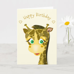 Schattigee Baby Giraffe Verjaardag Kaart