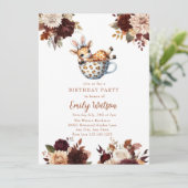 Schattigee Baby Giraffe | Verjaardagstheefeest Kaart (Staand voorkant)