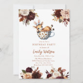 Schattigee Baby Giraffe | Verjaardagstheefeest Kaart (Voorkant)