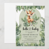 Schattigee baby Giraffe Waterverf tropisch groen Kaart (Voorkant / Achterkant)