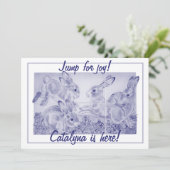 Schattigee Baby Girl of Boy Bunny Art Gepersonalis Aankondiging (Staand voorkant)