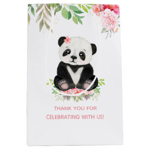Schattigee Baby Girl Panda Blush Roze Baby shower Medium Cadeauzakje