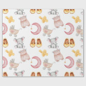 Schattigee Baby Girl Pastel Blush Boho Stroller Pa Cadeaupapier (Vlak)