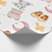 Schattigee Baby Girl Pastel Blush Boho Stroller Pa Cadeaupapier (Hoek)