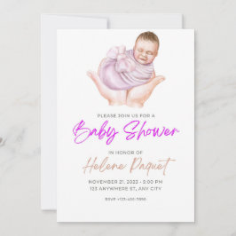 Schattigee Baby Girl Shower Uitnodiging