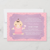 Schattigee Baby Girl Tutu Baby Shower Uitnodiginge Kaart (Voorkant)