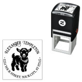 Schattigee Baby Goat Standing #2 Naam Retour Adres Zelfinktende Stempel (In situ)