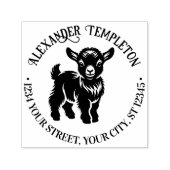 Schattigee Baby Goat Standing #2 Naam Retour Adres Zelfinktende Stempel (Design)