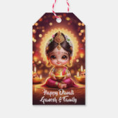Schattigee baby Godin Lakshmi Diwali Gift Label Cadeaulabel (Achterkant)