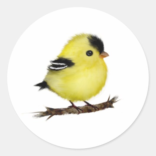 Schattigee Baby Goldfinch Bird Stickers (Voorkant)