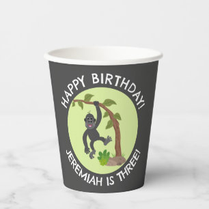 Schattigee baby gorilla gepersonaliseerde cartoon papieren bekers