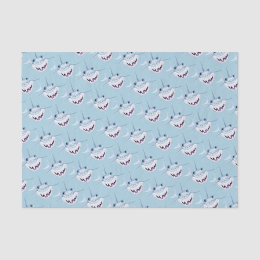 Schattigee baby haai waterverf schilderij kunst tissuepapier (Voorkant)