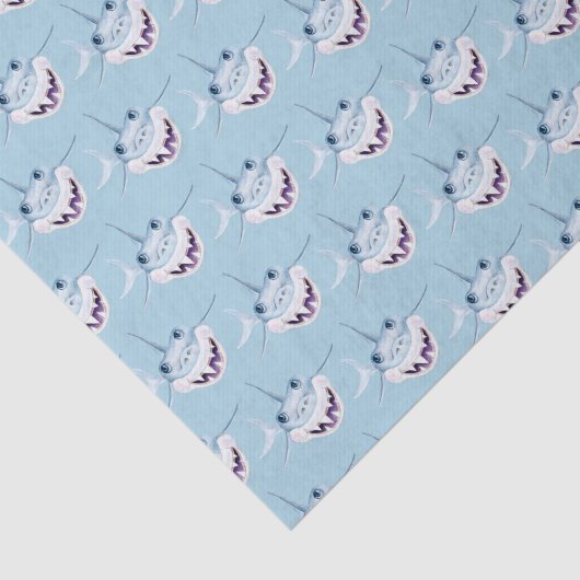 Schattigee baby haai waterverf schilderij kunst tissuepapier (Detail)