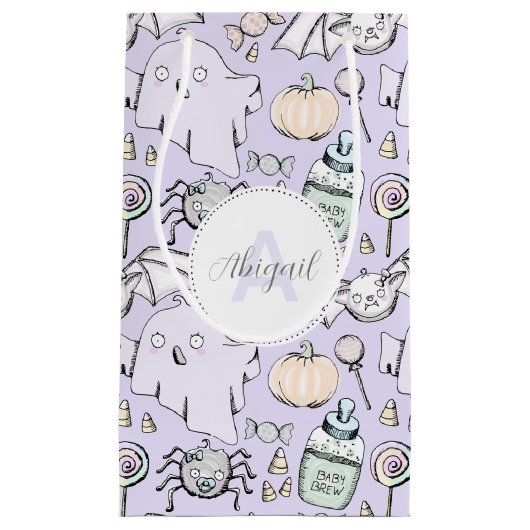 Schattigee Baby Halloween met pompoenen, vleermuiz Klein Cadeauzakje (Voorkant)