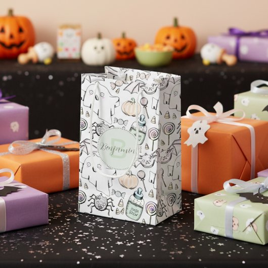 Schattigee Baby Halloween met pompoenen, vleermuiz Klein Cadeauzakje
