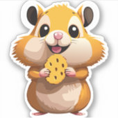 Schattigee Baby Hamster Cartoon Karakter Sticker (Voorkant)