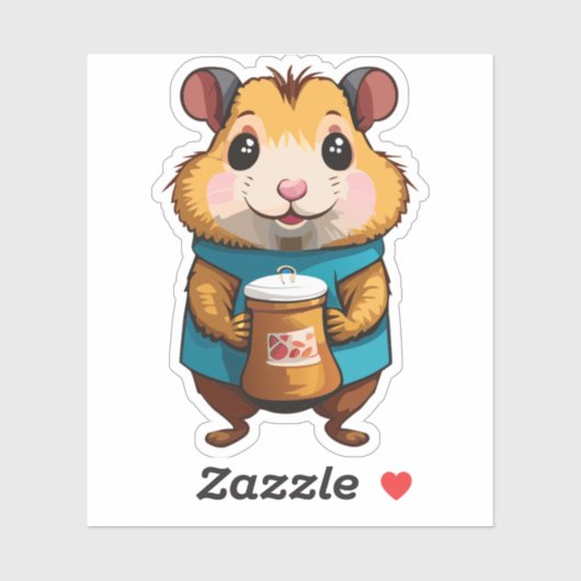 Schattigee Baby Hamster Cartoon Karakter Sticker (Vel)