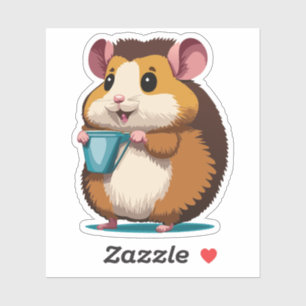 Schattigee Baby Hamster Cartoon Karakter Sticker