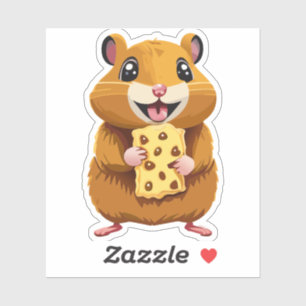 Schattigee Baby Hamster Cartoon Karakter Sticker