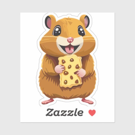 Schattigee Baby Hamster Cartoon Karakter Sticker (Vel)