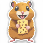 Schattigee Baby Hamster Cartoon Karakter Sticker (Voorkant)