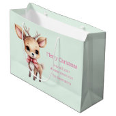 Schattigee Baby Herten Cartoon Illustratie Kerst Groot Cadeauzakje (Voorkant Gekanteld)