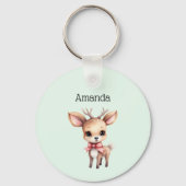 Schattigee Baby Herten Cartoon Illustratie Sleutelhanger (Voorkant)