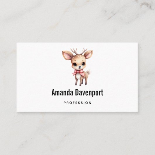 Schattigee Baby Herten Cartoon Illustratie Visitekaartje (Voorkant)