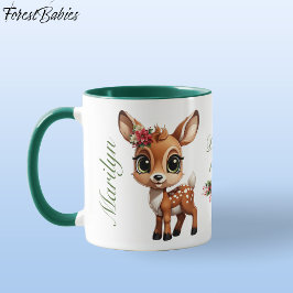 Schattigee Baby Herten, Fawn, Doe 🦌 🎄Deer-ly Gel Mok