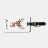 Schattigee baby herten gepersonaliseerd Kind Bagagelabel (Voorkant horizontaal)